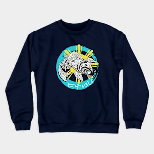 Tribal line Art Koi fish / Baybayin word Dalisay (Pure / Genuine) Crewneck Sweatshirt